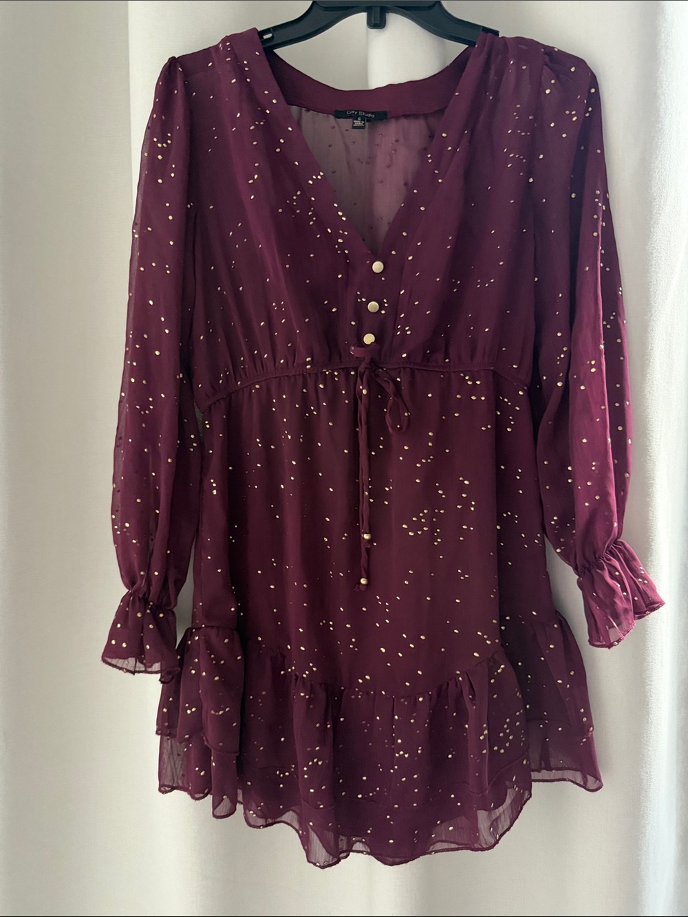 City Studio Plum Tunic with Gold Speckles